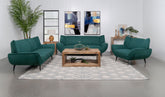 Best Furniture Outlet - Coaster - Acton 3-piece Upholstered Flared Arm Sofa Set Teal Blue - 511161-S3